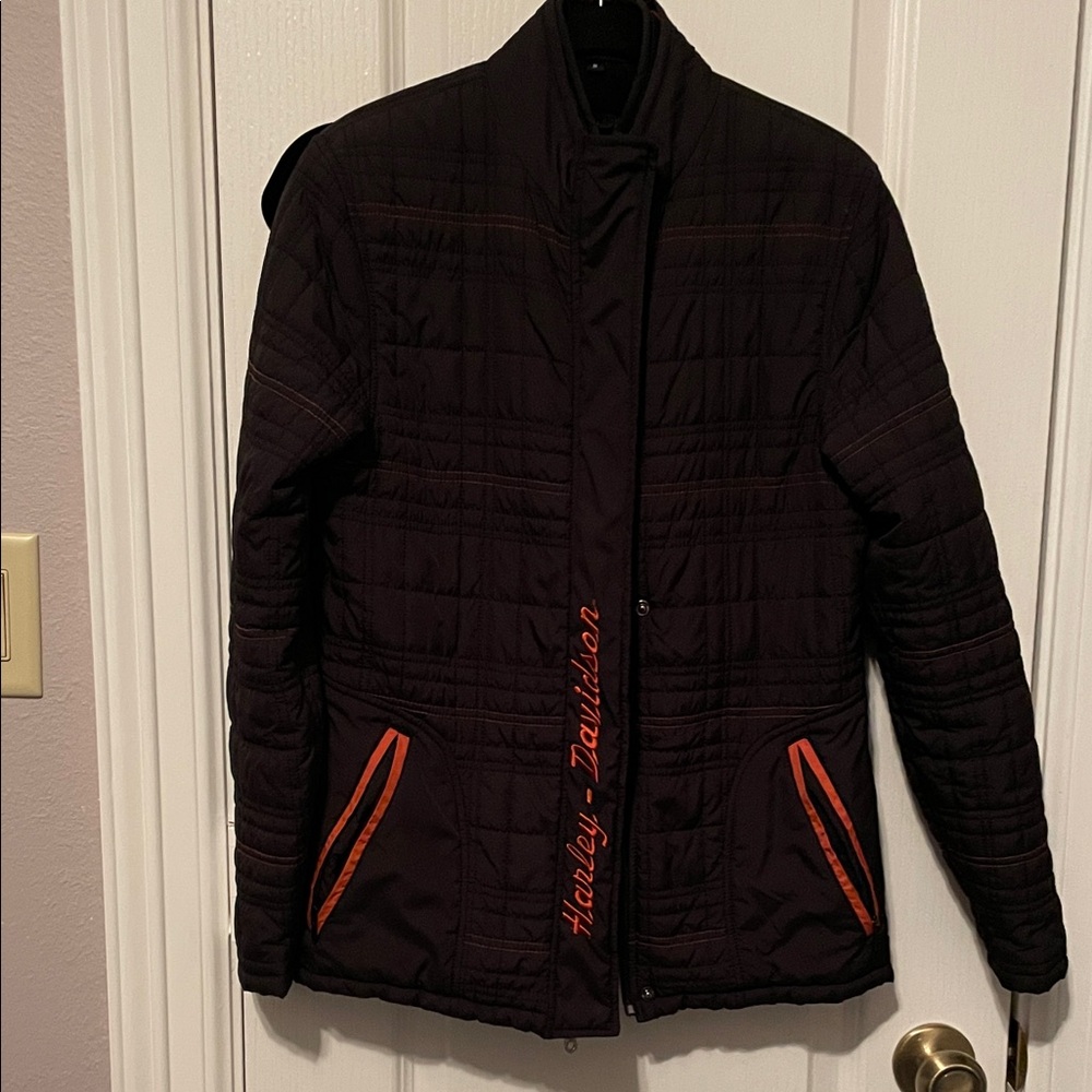 Harley-Davidson Women’s Black Jacket with Orange Details